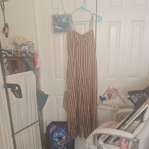 Striped Brown Jumpsuit